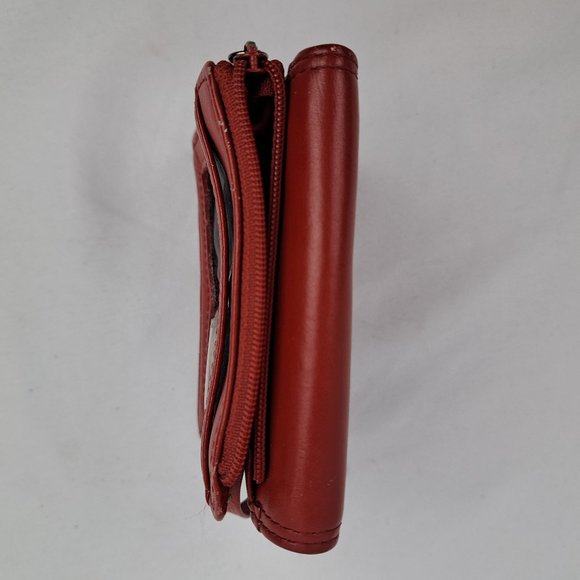 Vintage Fossil Mini Compact Wallet Red Leather - Picture 8 of 16